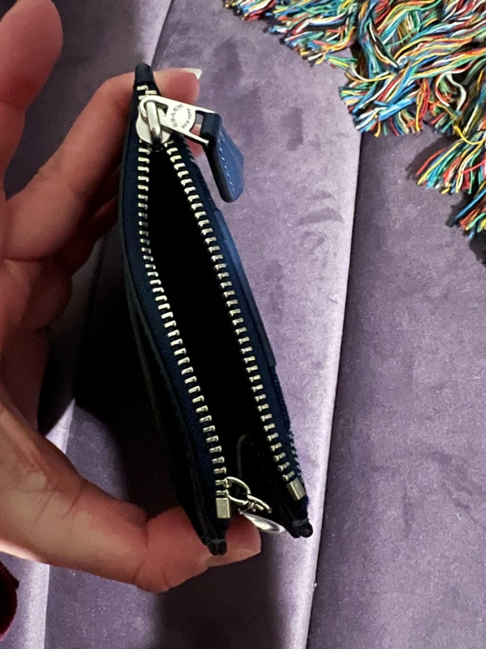 COACH Denim Signature Mini ID Card Case NWOT - Picture 3 of 3
